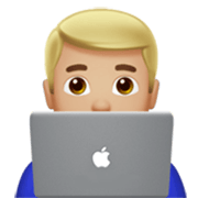 Emoji 👨🏼‍💻 Tecnologo: Carnagione Abbastanza Chiara su Apple iOS 17.4.