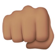 Emoji 👊🏽 Pugno Chiuso: Carnagione Olivastra su Apple iOS 17.4.
