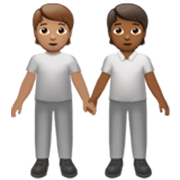 🧑🏽‍🤝‍🧑🏾 Emoji Dos Personas Dándose La Mano: Tono De Piel Medio, Tono De Piel Oscuro Medio en Apple iOS 17.4.