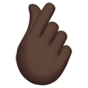 🫰🏿 Emoji Mano Con El Dedo Índice Y El Pulgar Cruzados: Tono De Piel Oscuro en Apple iOS 17.4.