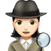 🕵🏻‍♀️ Emoji Detective Mujer: Tono De Piel Claro en Apple iOS 17.4.