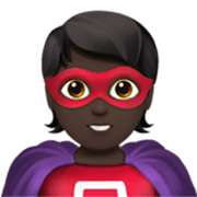 Emoji 🦸🏿 Supereroe: Carnagione Scura su Apple iOS 17.4.