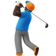 Emoji 🏌🏿‍♂️ Golfista Uomo: Carnagione Scura su Apple iOS 17.4.