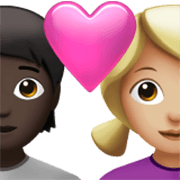 Couple Avec Cœur: Personne, Femme, Peau Foncée, Peau Moyennement Claire Apple iOS 17.4.