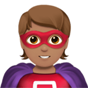Emoji 🦸🏽 Supereroe: Carnagione Olivastra su Apple iOS 17.4.