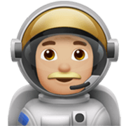 Astronaute Homme : Peau Moyennement Claire Apple iOS 17.4.