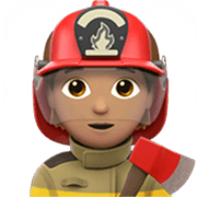 🧑🏽‍🚒 Emoji Feuerwehrmann/-frau: mittlere Hautfarbe Apple iOS 17.4.