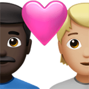👨🏿‍❤️‍🧑🏼 Emoji Pareja Enamorada: Hombre, Persona, Tono De Piel Oscuro, Tono De Piel Claro Medio en Apple iOS 17.4.