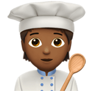 🧑🏾‍🍳 Emoji Cocinero: Tono De Piel Oscuro Medio en Apple iOS 17.4.
