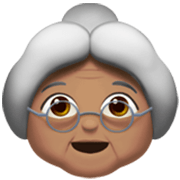 👵🏽 Emoji ältere Frau: mittlere Hautfarbe Apple iOS 17.4.
