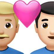 Émoji 👨🏼‍❤️‍👨🏻 Couple Avec Cœur - Homme: Peau Moyennement Claire, Homme: Peau Claire sur Apple iOS 17.4.