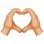 🫶🏼 Emoji Herz Hände: mittelhelle Hautfarbe Apple iOS 17.4.