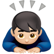 Emoji 🙇🏻‍♂️ Uomo Che Fa Inchino Profondo: Carnagione Chiara su Apple iOS 17.4.
