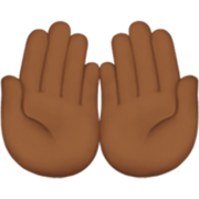 Emoji 🤲🏾 Mani Unite In Alto: Carnagione Abbastanza Scura su Apple iOS 17.4.