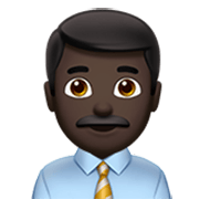 👨🏿‍💼 Emoji Oficinista Hombre: Tono De Piel Oscuro en Apple iOS 17.4.