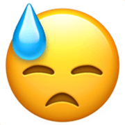 😓 Emoji bedrücktes Gesicht mit Schweiß Apple iOS 17.4.