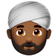 👳🏾‍♂️ Emoji Hombre Con Turbante: Tono De Piel Oscuro Medio en Apple iOS 17.4.