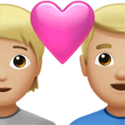 🧑🏼‍❤️‍👨🏼 Emoji Liebespaar: Person, Mannn, mittelhelle Hautfarbe Apple iOS 17.4.