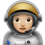 Émoji 👩🏼‍🚀 Astronaute Femme : Peau Moyennement Claire sur Apple iOS 17.4.