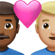 Emoji 👨🏾‍❤️‍👨🏼 Coppia Con Cuore - Uomo: Carnagione Abbastanza Scura, Uomo: Carnagione Abbastanza Chiara su Apple iOS 17.4.