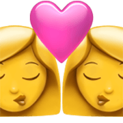 👩‍❤️‍💋‍👩 Emoji sich küssendes Paar: Frau, Frau Apple iOS 17.4.