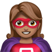 Émoji 🦸🏽‍♀️ Super-héroïne : Peau Légèrement Mate sur Apple iOS 17.4.