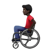 👨🏿‍🦽 Emoji Mann in manuellem Rollstuhl: dunkle Hautfarbe Apple iOS 17.4.