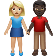 👩🏼‍🤝‍👨🏿 Emoji Mujer Y Hombre De La Mano: Tono De Piel Claro Medio Y Tono De Piel Oscuro en Apple iOS 17.4.