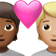 Émoji 🧑🏾‍❤️‍🧑🏼 Couple Avec Cœur: Personne, Personne, Peau Mate, Peau Moyennement Claire sur Apple iOS 17.4.