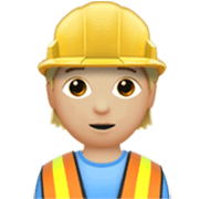 Émoji 👷🏼 Personnel Du Bâtiment : Peau Moyennement Claire sur Apple iOS 17.4.