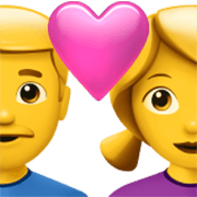 Emoji 👨‍❤️‍👩 Pareja con corazón - Uomo, Donna su Apple iOS 17.4.