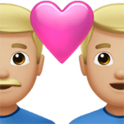 Emoji 👨🏼‍❤️‍👨🏼 Coppia Con Cuore - Uomo: Carnagione Chiara, Uomo: Carnagione Chiara su Apple iOS 17.4.