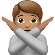🙅🏽 Emoji Persona Haciendo El Gesto De «no»: Tono De Piel Medio en Apple iOS 17.4.
