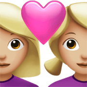 Émoji 👩🏼‍❤️‍👩🏼 Couple Avec Cœur - Femme: Peau Moyennement Claire, Femme: Peau Moyennement Claire sur Apple iOS 17.4.
