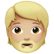 🧔🏼 Emoji Persona Con Barba: Tono De Piel Claro Medio en Apple iOS 17.4.