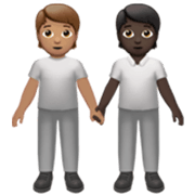 Émoji 🧑🏽‍🤝‍🧑🏿 Deux Personnes Se Tenant La Main : Peau Légèrement Mate Et Peau Foncée sur Apple iOS 17.4.