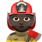 🧑🏿‍🚒 Emoji Feuerwehrmann/-frau: dunkle Hautfarbe Apple iOS 17.4.
