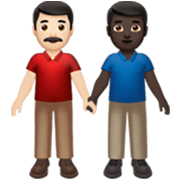 Emoji 👨🏻‍🤝‍👨🏿 Due Uomini Che Si Tengono Per Mano: Carnagione Chiara E Carnagione Scura su Apple iOS 17.4.