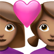 👩🏽‍❤️‍👩🏽 Emoji Casal Apaixonado - Mulher: Pele Morena, Mulher: Pele Morena na Apple iOS 17.4.