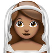 👰🏽‍♀️ Emoji Frau in einem Schleier: mittlere Hautfarbe Apple iOS 17.4.