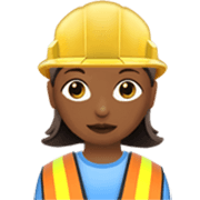 👷🏾‍♀️ Emoji Bauarbeiterin: mitteldunkle Hautfarbe Apple iOS 17.4.