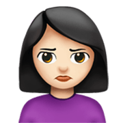 Emoji 🙎🏻‍♀️ Donna Imbronciata: Carnagione Chiara su Apple iOS 17.4.