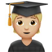 Emoji 🧑🏼‍🎓 Studente: Carnagione Abbastanza Chiara su Apple iOS 17.4.