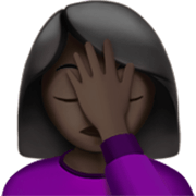 🤦🏿‍♀️ Emoji sich an den Kopf fassende Frau: dunkle Hautfarbe Apple iOS 17.4.