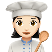 👩🏻‍🍳 Emoji Cocinera: Tono De Piel Claro en Apple iOS 17.4.