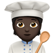 Émoji 🧑🏿‍🍳 Cuisinier (tous Genres) : Peau Foncée sur Apple iOS 17.4.