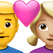 👨‍❤️‍👩🏼 Emoji Pareja Enamorada - Hombre, Mujer: Tono De Piel Claro Medio en Apple iOS 17.4.