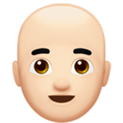 👨🏻‍🦲 Emoji Hombre: Tono De Piel Claro Y Sin Pelo en Apple iOS 17.4.