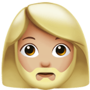 🧔🏼‍♀️ Emoji Mulher: Barba Pele Morena Clara na Apple iOS 17.4.