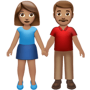 👫🏽 Emoji Mujer Y Hombre De La Mano: Tono De Piel Medio en Apple iOS 17.4.